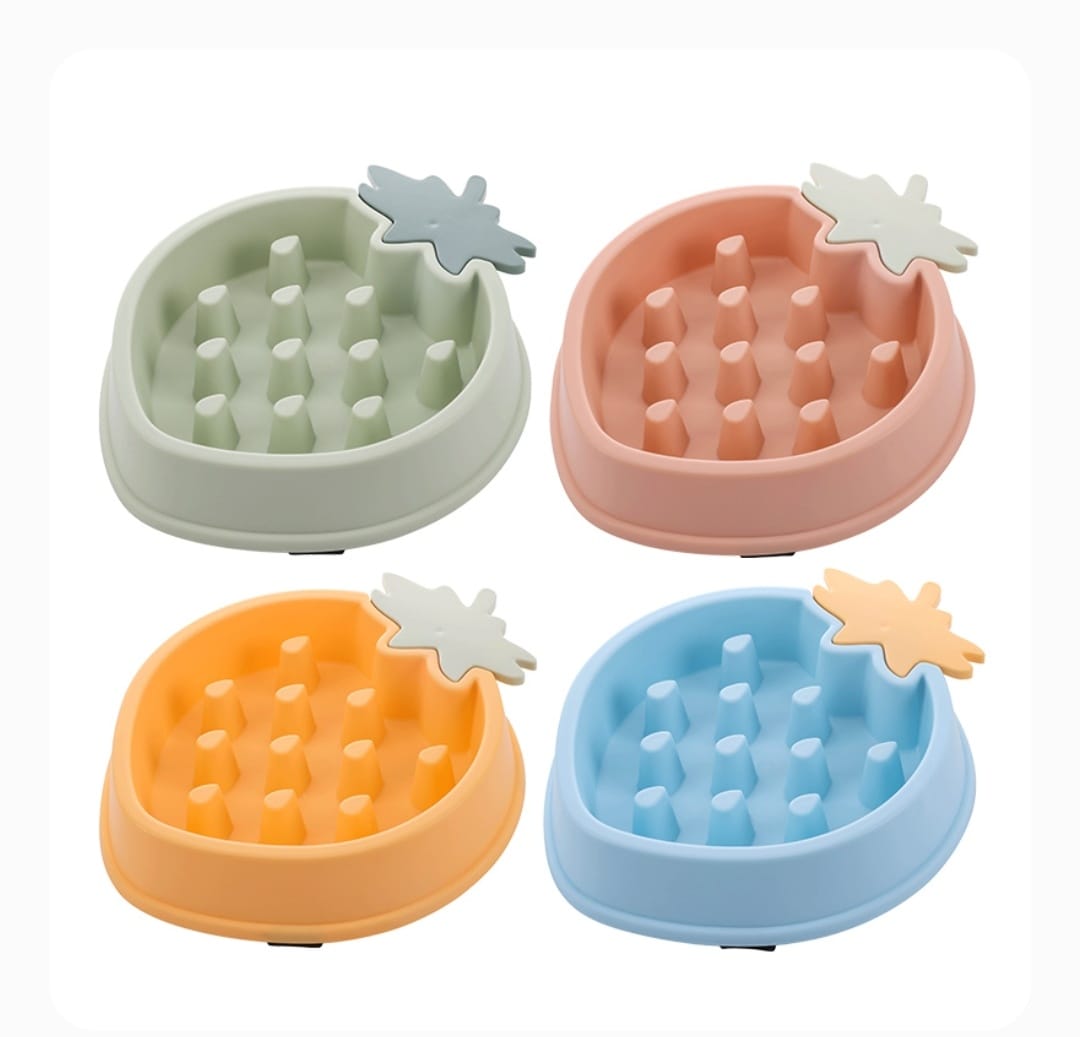 Pineapple Slow Feeder Pet Bowl – Anti-Choking Food Bowl