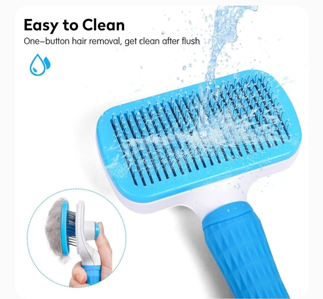 Self-Cleaning Pet Slicker Grooming Brush