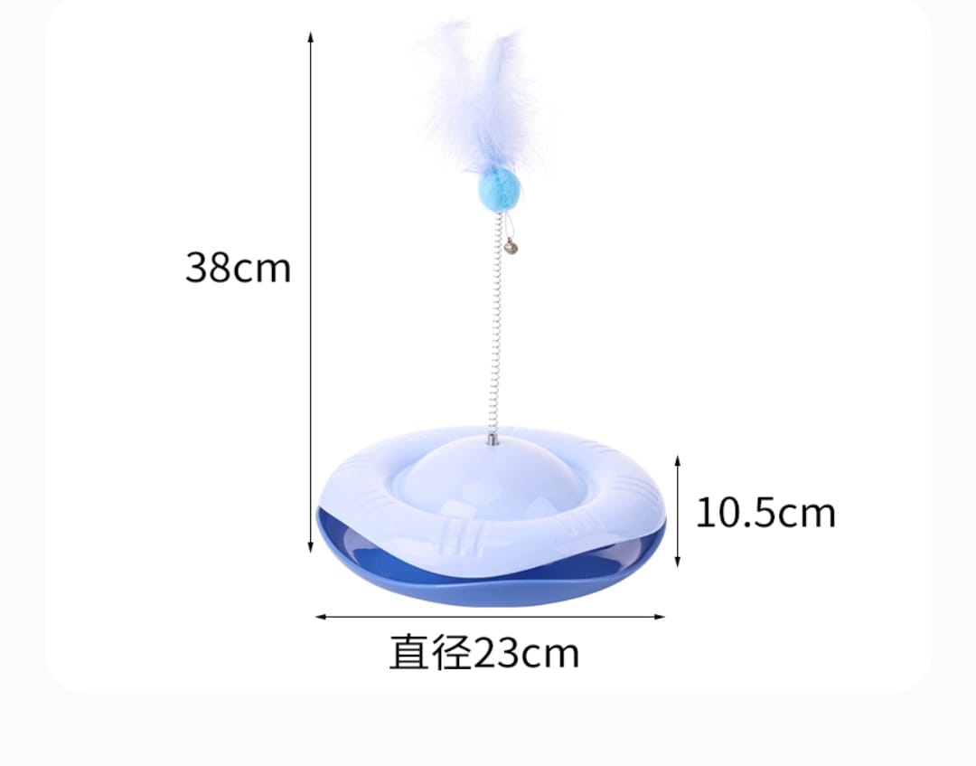 Interactive Feather Teaser Cat Toy with Rolling Ball