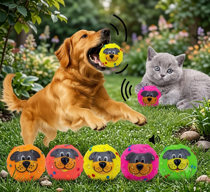 Premium Squeaky Dog Toy Balls  – Colorful Textured Rubber Squeak Balls for Dogs and Cats