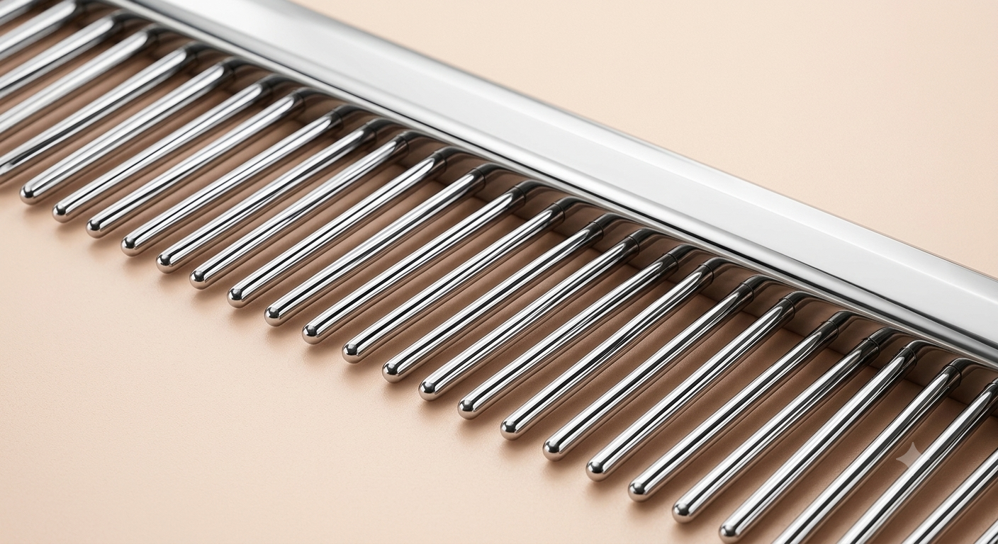 Premium Stainless Steel Pet Grooming Comb (Large) – Dual-Action Detangling Needle Comb for Dogs & Cats