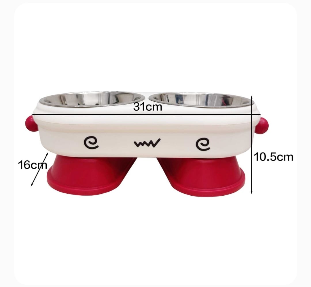 Elevated Double Stainless Steel Pet Feeding Bowl