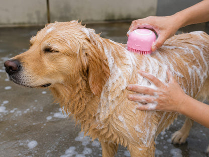 Silicone Pet Bath Massage Brush | Soft Grooming & Shampoo Brush for Dogs & Cats