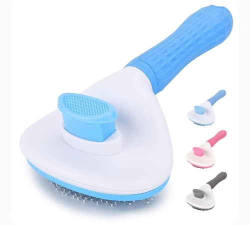 Pet Grooming Slicker Brush with One-Click Self-Cleaning Button