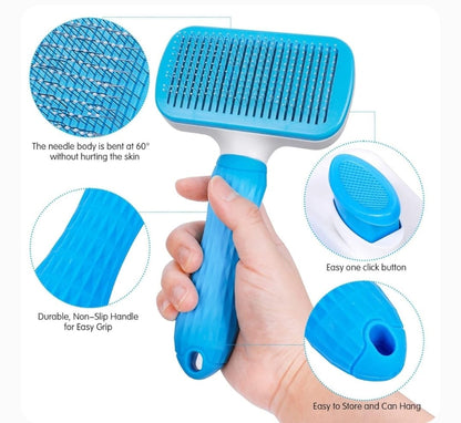 Self-Cleaning Pet Slicker Grooming Brush