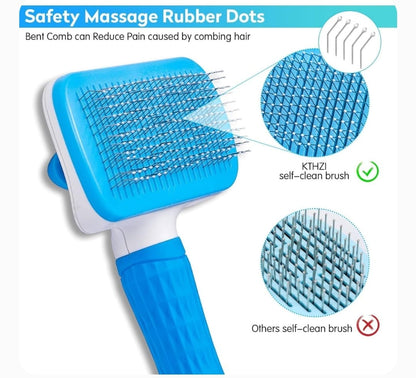 Self-Cleaning Pet Slicker Grooming Brush