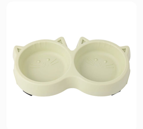 Cute Double Pet Feeding Bowl – Food & Water Bowl for Cats & Dogs