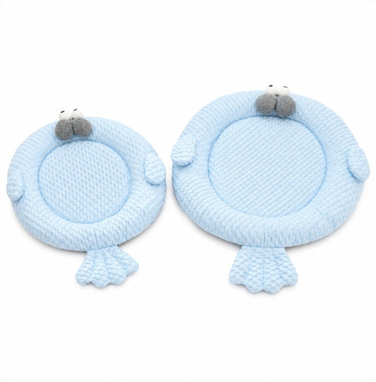 Cute Fish-Shaped Plush Pet Bed for Dogs & Cats 🐟💙