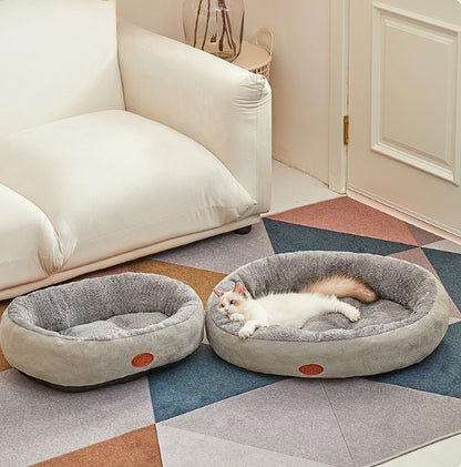 Premium Calming Donut Pet Bed for Dogs & Cats